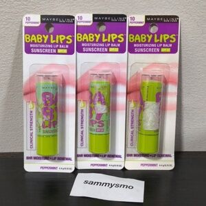 Maybelline Baby Lips #10 PEPPERMINT Moisturizing Lip Balm Sunscreen SPF20 x3